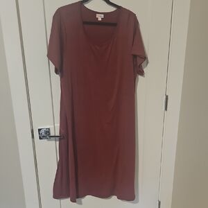 LuLaRoe Red Flutter Sleeve V-Neck Sundress
